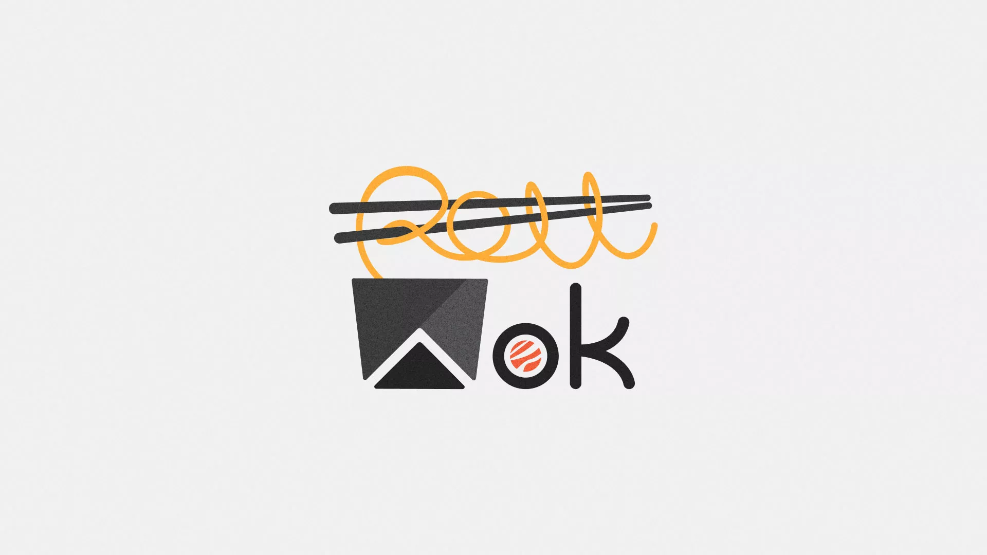 Разработка логотипа суши-бара «Roll Wok Club» в Питкяранте