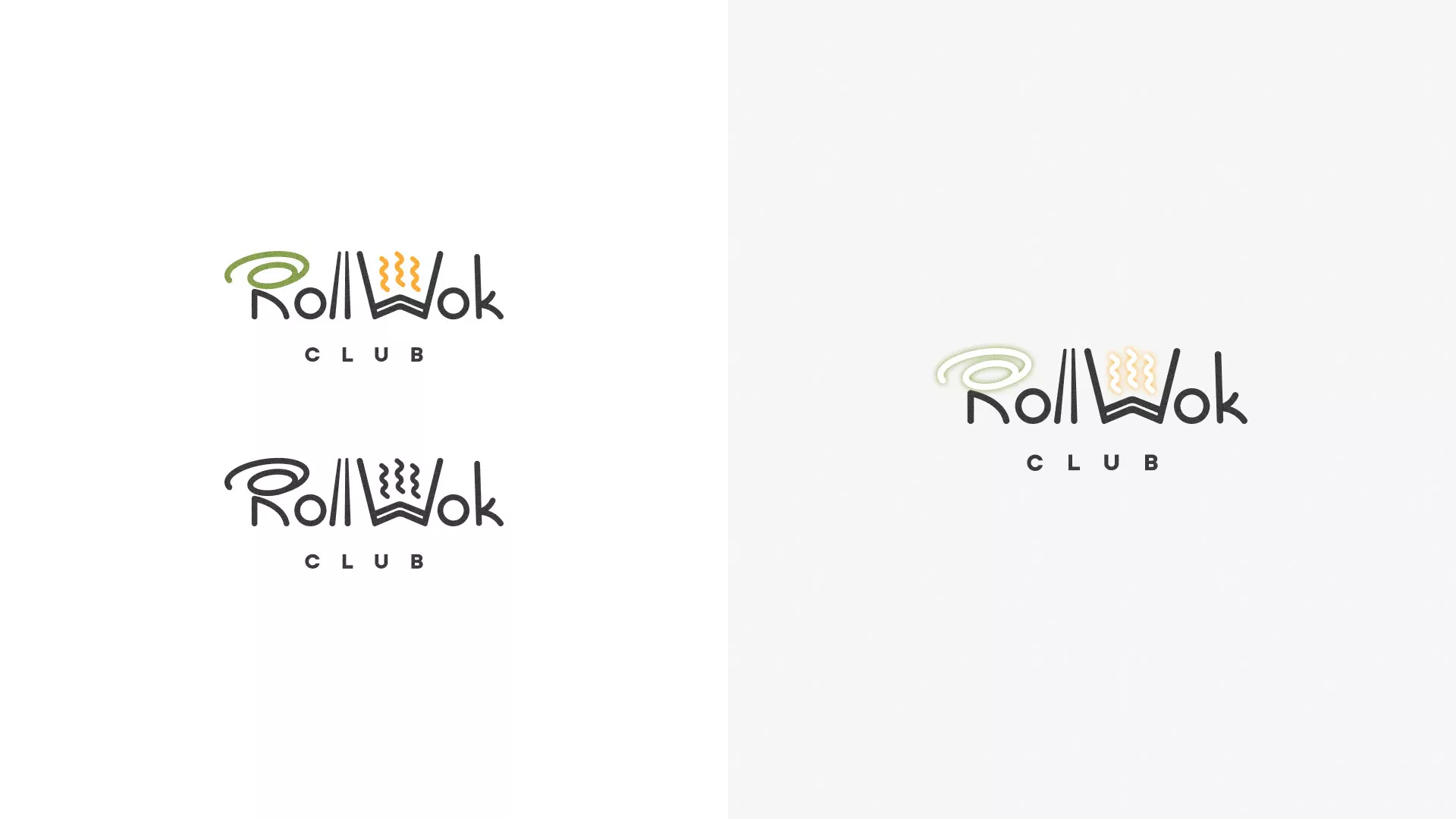 Разработка логотипа и фирменного стиля суши-бара «Roll Wok Club» в Питкяранте